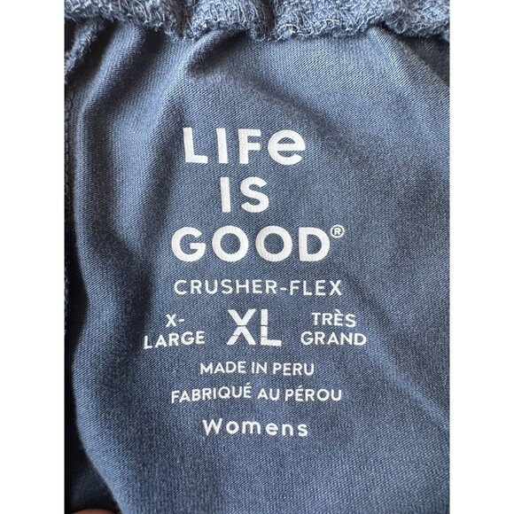 Life Is Good Women's Blue Crusher Flex Pull On Rolled Cropped Sweat Pants XL - Picture 5 of 10